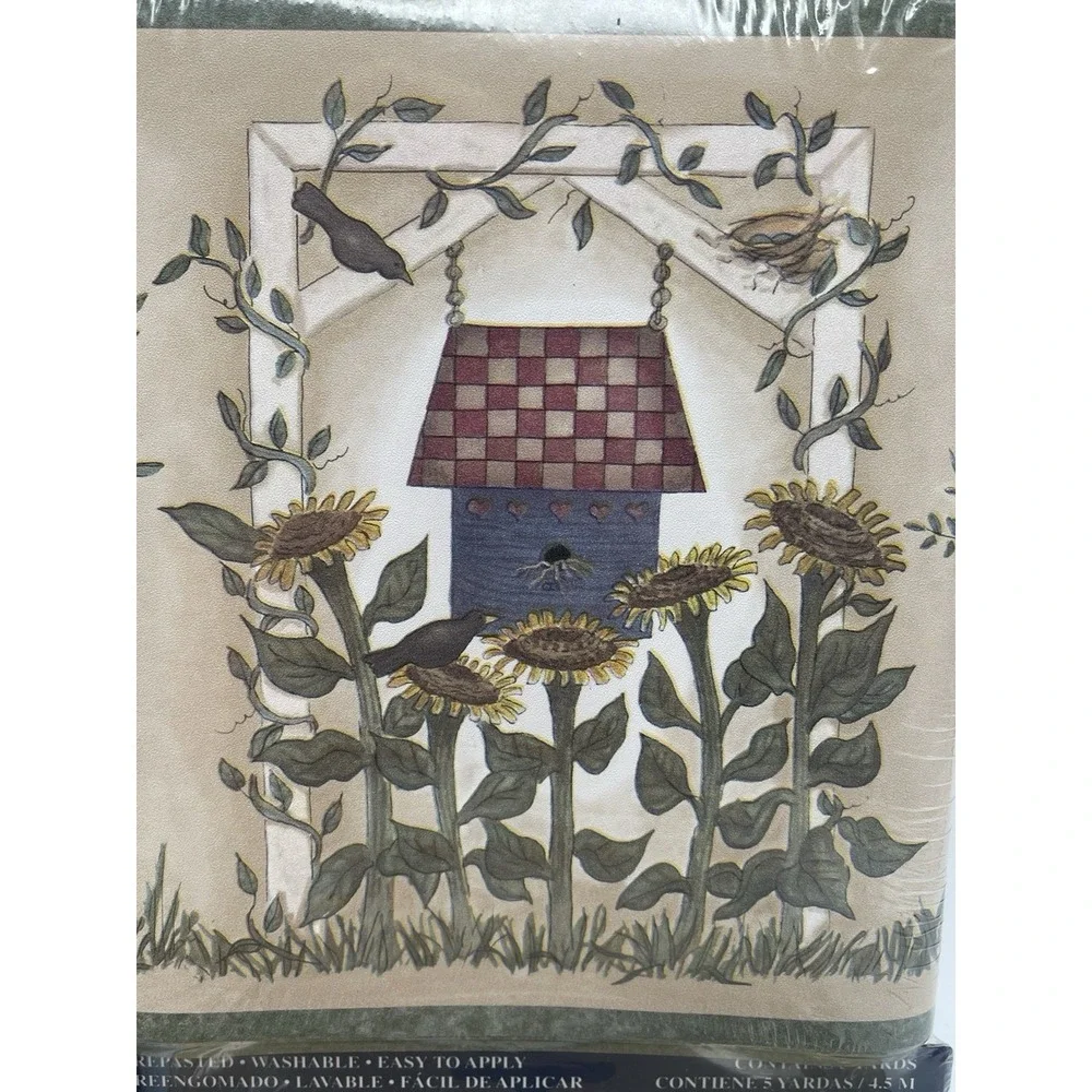 4 Pks. Expressions‎ Vintage Birdhouses Wall Paper Border 5 Yards Each SB10168B